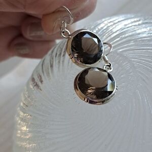 Smoky Quartz Genuine Earrings - New In SS, no Tag